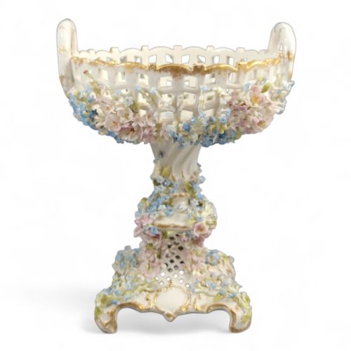 CG SCHIERHOLZ SOHN PLAUE LARGE PORCELAIN FLOWER CENTERPIECE C1885 - ADDITIONAL PHOTO 4