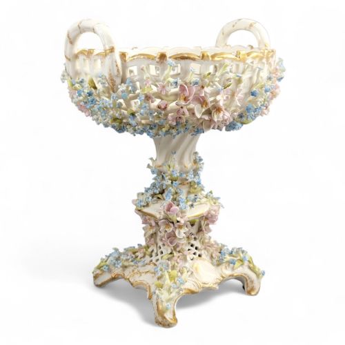 CG SCHIERHOLZ SOHN PLAUE LARGE PORCELAIN FLOWER CENTERPIECE C1885 - ADDITIONAL PHOTO 7