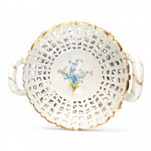 CG SCHIERHOLZ SOHN PLAUE LARGE PORCELAIN FLOWER CENTERPIECE C1885 - ADDITIONAL PHOTO 9