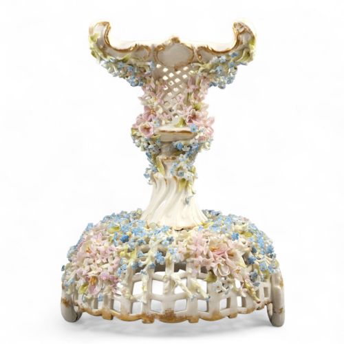 CG SCHIERHOLZ SOHN PLAUE LARGE PORCELAIN FLOWER CENTERPIECE C1885 - ADDITIONAL PHOTO 14