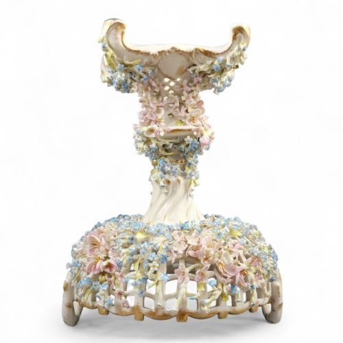 CG SCHIERHOLZ SOHN PLAUE LARGE PORCELAIN FLOWER CENTERPIECE C1885 - ADDITIONAL PHOTO 17