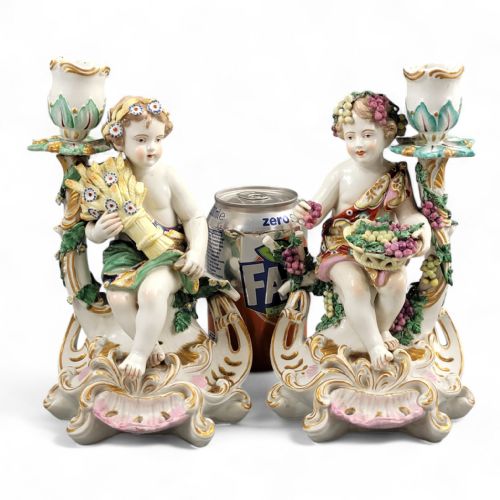 CHELSEA LATE 18TH CENTURY CANDLESTICKS SUMMER AND AUTUMN C17751783 - ADDITIONAL PHOTO 3