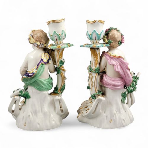 CHELSEA LATE 18TH CENTURY CANDLESTICKS SUMMER AND AUTUMN C17751783 - ADDITIONAL PHOTO 6