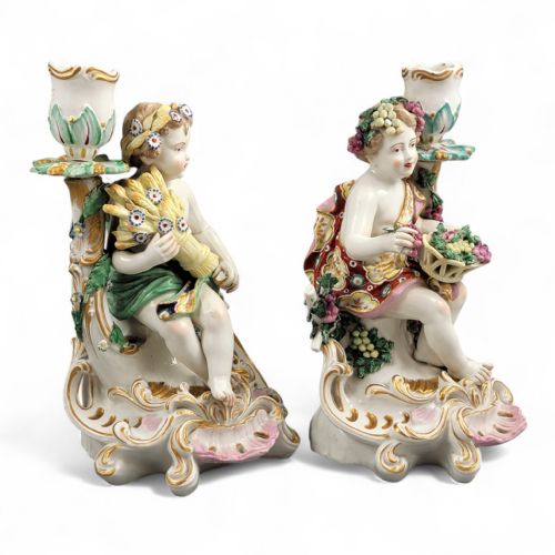 CHELSEA LATE 18TH CENTURY CANDLESTICKS SUMMER AND AUTUMN C17751783 - ADDITIONAL PHOTO 7