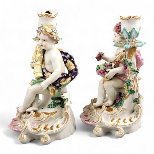 CHELSEA LATE 18TH CENTURY CANDLESTICKS SUMMER AND AUTUMN C17751783 - ADDITIONAL PHOTO 8