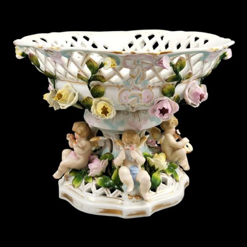PLAUE SCHIERHOLZ LARGE MUSICAL PUTTI CENTREPIECE C1900 - ADDITIONAL PHOTO 4