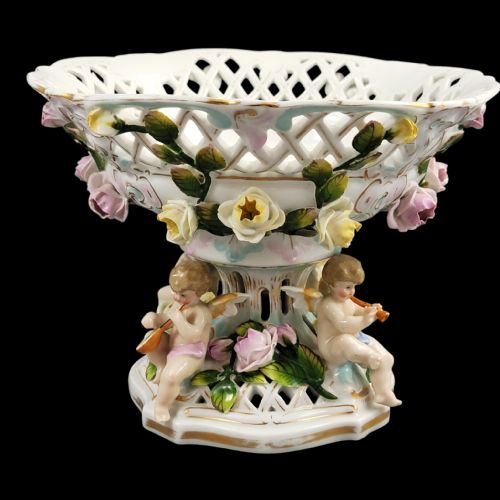 PLAUE SCHIERHOLZ LARGE MUSICAL PUTTI CENTREPIECE C1900 - ADDITIONAL PHOTO 5
