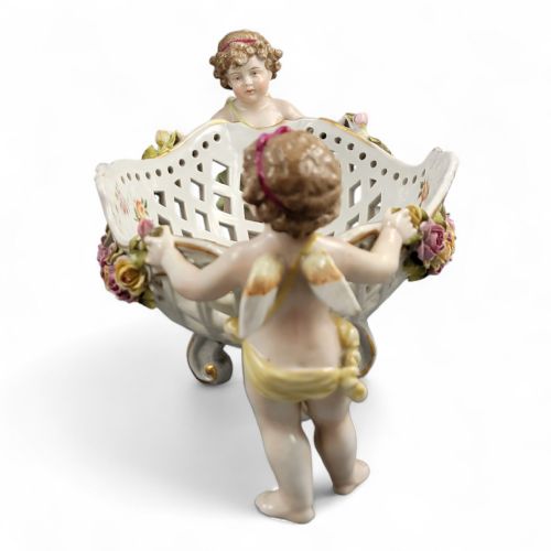 GERMAN SCHIERHOLZ PORCELAIN CENTREPIECE WITH CHERUBS C1907 - ADDITIONAL PHOTO 2
