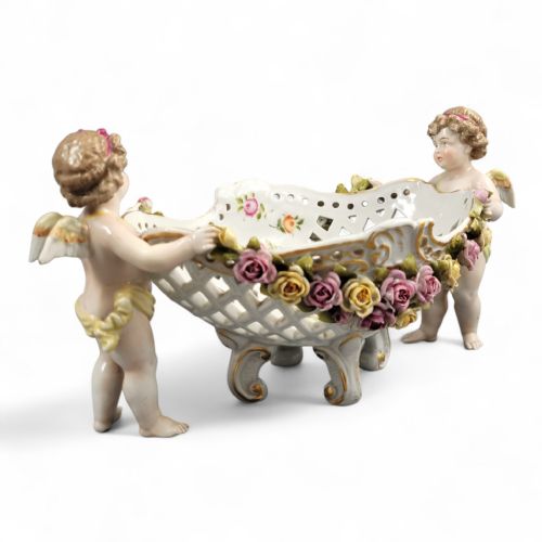 GERMAN SCHIERHOLZ PORCELAIN CENTREPIECE WITH CHERUBS C1907 - ADDITIONAL PHOTO 4