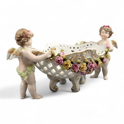 GERMAN SCHIERHOLZ PORCELAIN CENTREPIECE WITH CHERUBS C1907 - ADDITIONAL PHOTO 5