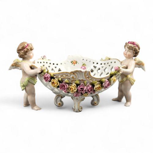 GERMAN SCHIERHOLZ PORCELAIN CENTREPIECE WITH CHERUBS C1907 - ADDITIONAL PHOTO 6