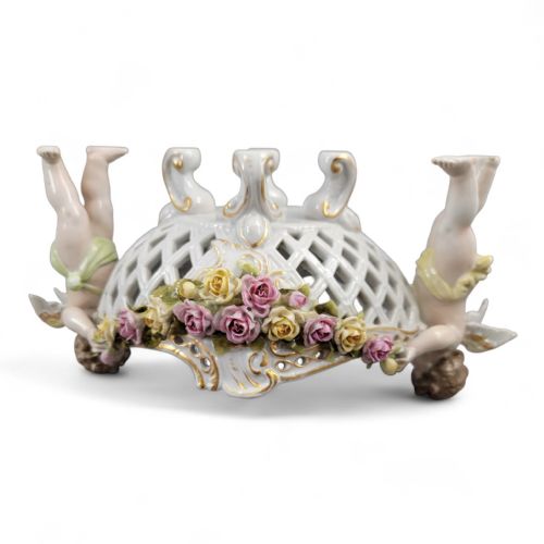 GERMAN SCHIERHOLZ PORCELAIN CENTREPIECE WITH CHERUBS C1907 - ADDITIONAL PHOTO 8