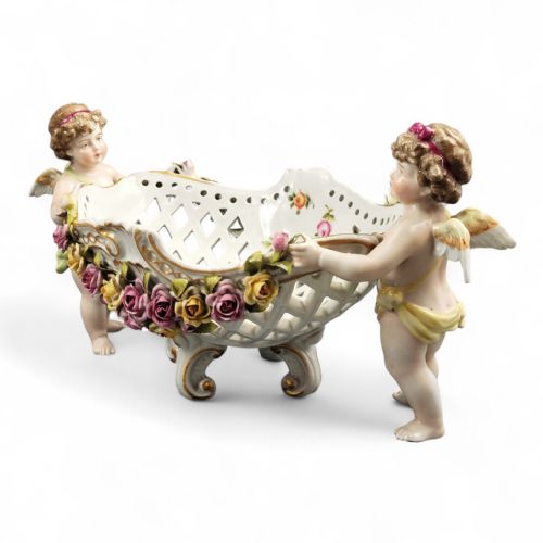 GERMAN SCHIERHOLZ PORCELAIN CENTREPIECE WITH CHERUBS C1907 - ADDITIONAL PHOTO 11