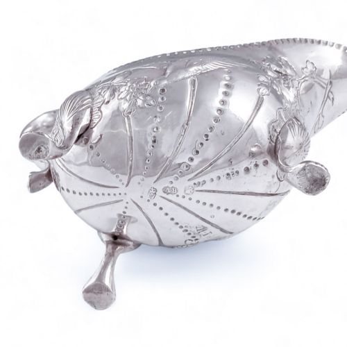 fig 1. Georgian Irish Silver Sauceboat by Ambrose Boxwell, Dublin, 18th Century