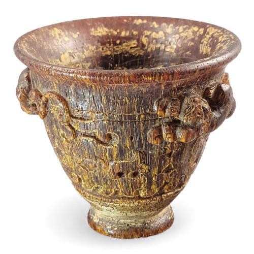 fig 2. Chinese Carved Libation Cup with Archaistic Taotie, Late Qing/Republic