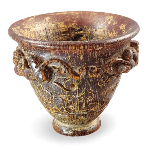 fig 3. Chinese Carved Libation Cup with Archaistic Taotie, Late Qing/Republic