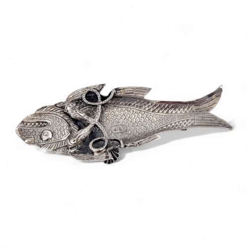 fig 2. Rare 19th-Century Kutch Indian Silver Dish Modelled as a Fish and Snake, c. 1890