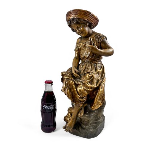 fig 1. Austrian Goldscheider Terracotta Figure of a Seated Lady with Bronzed & Gilded Finish, 1901