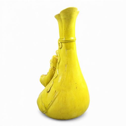 LARGE SHIWAN YELLOWGLAZED HOTEI FIGURE VASE LATE 19TH CENTURY - ADDITIONAL PHOTO 3