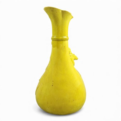 LARGE SHIWAN YELLOWGLAZED HOTEI FIGURE VASE LATE 19TH CENTURY - ADDITIONAL PHOTO 5