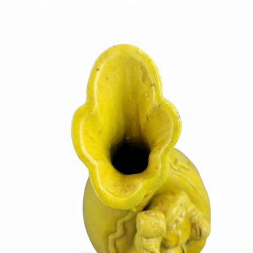 LARGE SHIWAN YELLOWGLAZED HOTEI FIGURE VASE LATE 19TH CENTURY - ADDITIONAL PHOTO 8