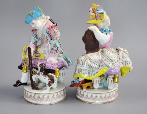 ANTIQUE MEISSEN PORCELAIN FIGURE GROUP BOY AND GIRL WITH DOGS C1785 - ADDITIONAL PHOTO 1