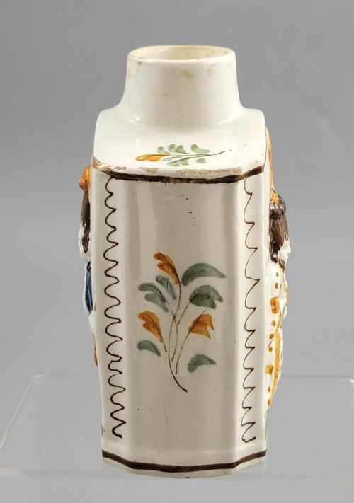 PRATTWARE PEARLWARE TEA CADDY STAFFORDSHIRE LATE 18TH CENTURY - ADDITIONAL PHOTO 6