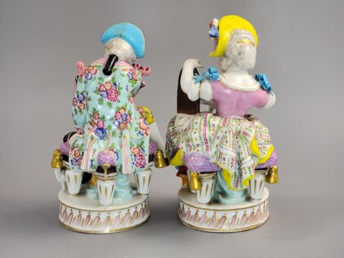 ANTIQUE MEISSEN PORCELAIN FIGURE GROUP BOY AND GIRL WITH DOGS C1785 - ADDITIONAL PHOTO 2