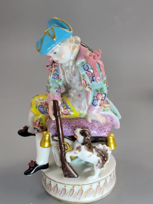 ANTIQUE MEISSEN PORCELAIN FIGURE GROUP BOY AND GIRL WITH DOGS C1785 - ADDITIONAL PHOTO 5