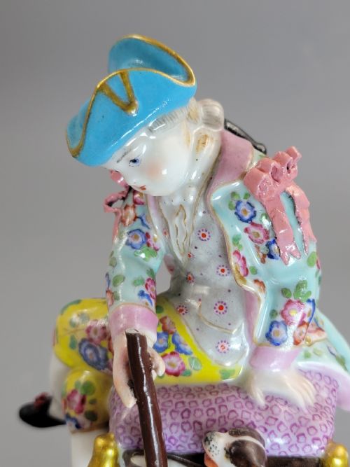 ANTIQUE MEISSEN PORCELAIN FIGURE GROUP BOY AND GIRL WITH DOGS C1785 - ADDITIONAL PHOTO 6