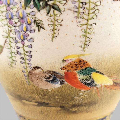 KINKOZAN KYOTO SATSUMA VASE COBALT BLUE GILT BIRDS C1895 MEIJI - ADDITIONAL PHOTO 6