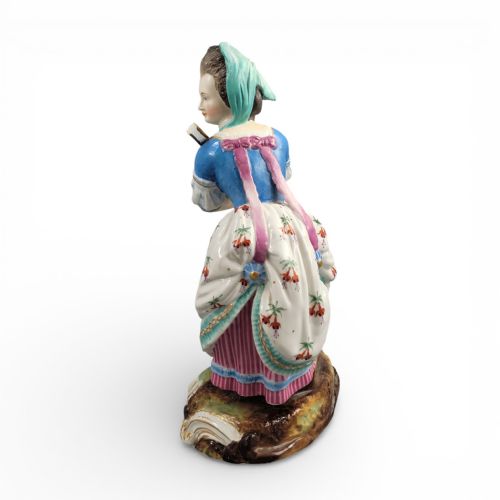EARLY 19TH CENTURY LIMBACH PORCELAIN FIGURE WOMAN WITH BASKET - ADDITIONAL PHOTO 3