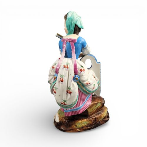 EARLY 19TH CENTURY LIMBACH PORCELAIN FIGURE WOMAN WITH BASKET - ADDITIONAL PHOTO 4