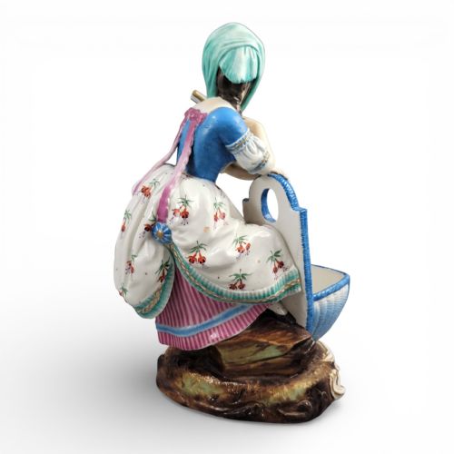 EARLY 19TH CENTURY LIMBACH PORCELAIN FIGURE WOMAN WITH BASKET - ADDITIONAL PHOTO 5