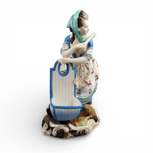EARLY 19TH CENTURY LIMBACH PORCELAIN FIGURE WOMAN WITH BASKET - ADDITIONAL PHOTO 7