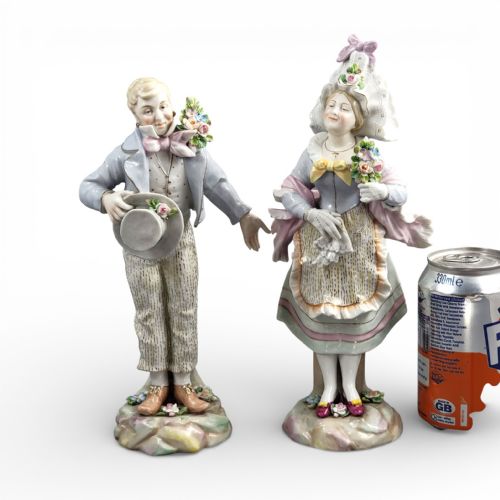 LATE 19TH CENTURY VOLKSTEDT PORCELAIN FIGURES GERMAN PAIR - ADDITIONAL PHOTO 12
