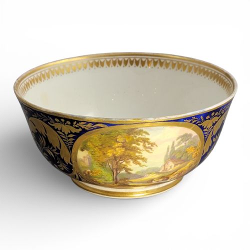 LATE GEORGIAN DERBY PORCELAIN CABINET BOWL WITH TITLED LANDSCAPES C1800 - ADDITIONAL PHOTO 6