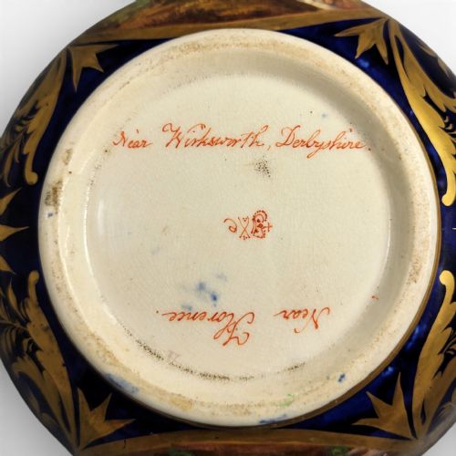 LATE GEORGIAN DERBY PORCELAIN CABINET BOWL WITH TITLED LANDSCAPES C1800 - ADDITIONAL PHOTO 8