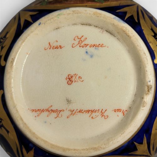 LATE GEORGIAN DERBY PORCELAIN CABINET BOWL WITH TITLED LANDSCAPES C1800 - ADDITIONAL PHOTO 9