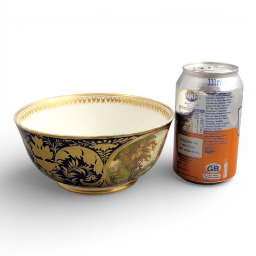 LATE GEORGIAN DERBY PORCELAIN CABINET BOWL WITH TITLED LANDSCAPES C1800 - ADDITIONAL PHOTO 10