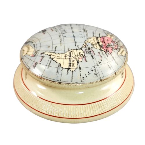 VICTORIAN MACINTYRE PORCELAIN MAP PAPERWEIGHT WESTERN HEMISPHERE 1889 - ADDITIONAL PHOTO 4