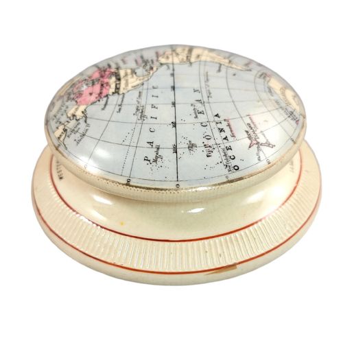 VICTORIAN MACINTYRE PORCELAIN MAP PAPERWEIGHT WESTERN HEMISPHERE 1889 - ADDITIONAL PHOTO 6