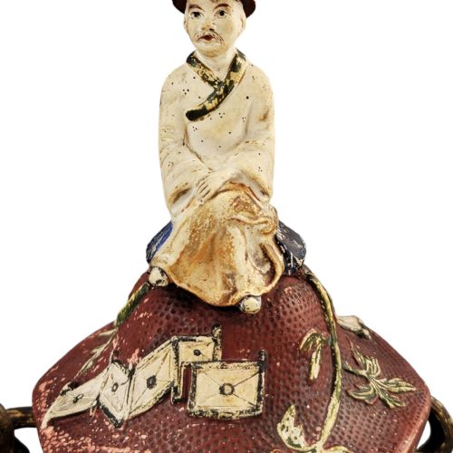 LARGE CONTINENTAL MAIOLICA CHINOISERIE VASE WITH COVER C18601880 - ADDITIONAL PHOTO 9