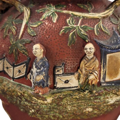 LARGE CONTINENTAL MAIOLICA CHINOISERIE VASE WITH COVER C18601880 - ADDITIONAL PHOTO 10