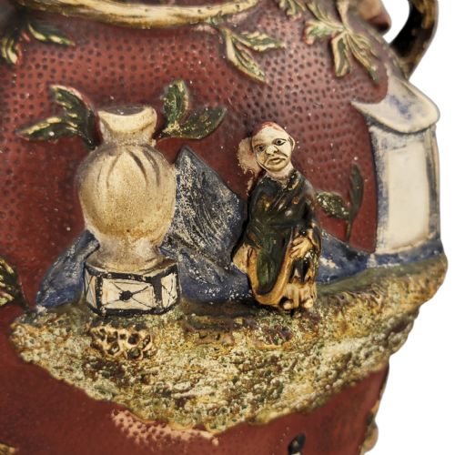 LARGE CONTINENTAL MAIOLICA CHINOISERIE VASE WITH COVER C18601880 - ADDITIONAL PHOTO 11