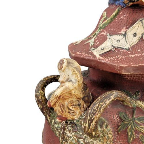 LARGE CONTINENTAL MAIOLICA CHINOISERIE VASE WITH COVER C18601880 - ADDITIONAL PHOTO 12