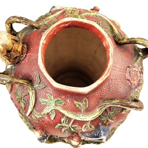 LARGE CONTINENTAL MAIOLICA CHINOISERIE VASE WITH COVER C18601880 - ADDITIONAL PHOTO 15