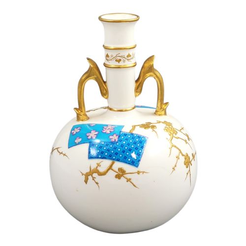 MINTON GILT PORCELAIN VASE DESIGNED BY CHRISTOPHER DRESSER LATE 19TH CENTURY - ADDITIONAL PHOTO 2