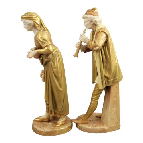 fig 1. Royal Worcester Exhibition Shot-Enamel Musicians by James Hadley, 1912–1914