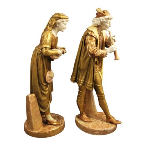 fig 4. Royal Worcester Exhibition Shot-Enamel Musicians by James Hadley, 1912–1914